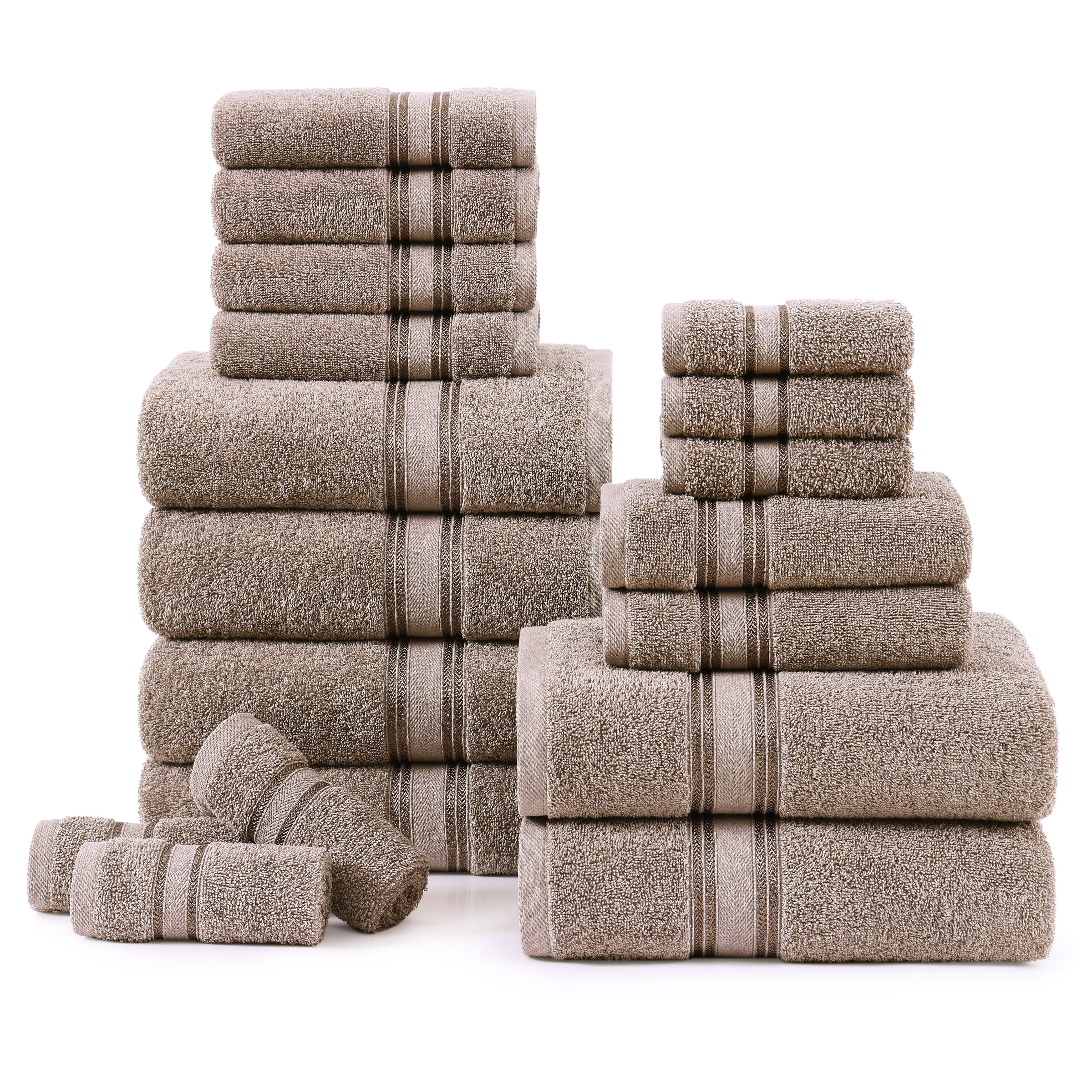 18 Piece 100% Cotton Towel Set 550GSM - Platinum